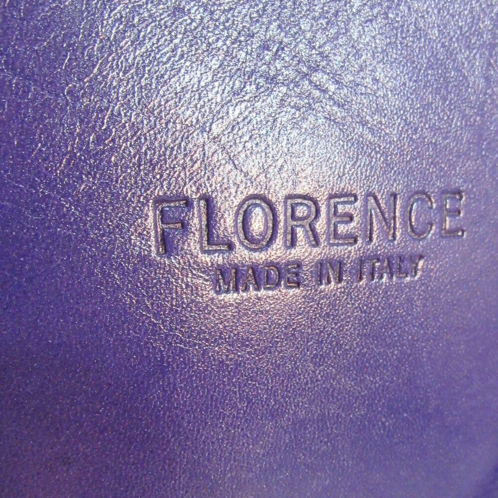 ITALIAN LEATHER  BAG. PURSE, VIOLET COLOR, BACK POCKET, EXCEL COND - Picture 3 of 16